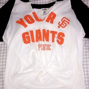 Victoria secret pink crop top with v neck cut